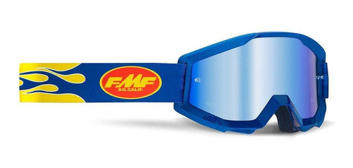 Goggles FMF Powercore Flame Navy - Mica Espejo Azul